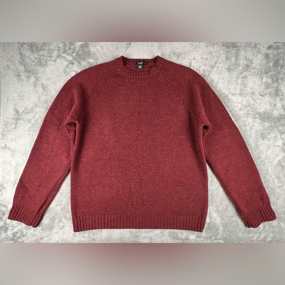 J. Crew Men's Deep Red Crewneck Sweater